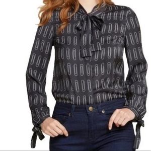 ModCloth Paperclip Silky Blouse w/ Tie Front